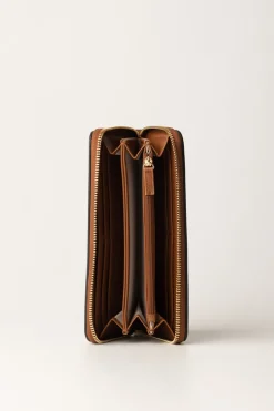 Twin-set Portafogli Zip-around In Similpelle LisciaCUOIO