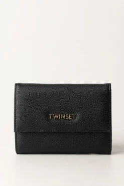 Twin-set Portafoglio Medio In Similpelle MartellataNERO