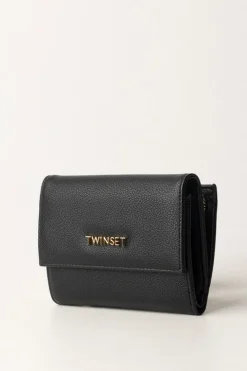 Twin-set Portafoglio Medio In Similpelle MartellataNERO