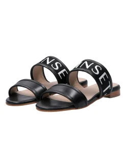 Twin-set Sandali Flat con Fascia LogataBIC.NERO/ANTIQUE WHITE