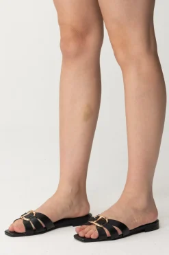 Twin-set Sandali Flat con LogoNERO