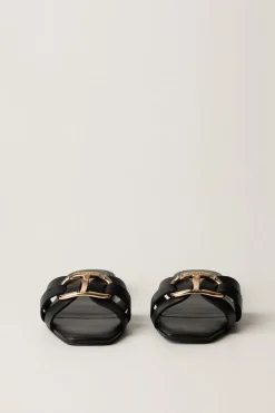 Twin-set Sandali Flat con LogoNERO