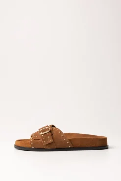 Twin-set Sandali Suede con BorchieTABACCO