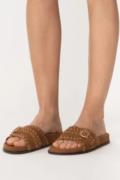 Twin-set Sandali Suede con BorchieTABACCO