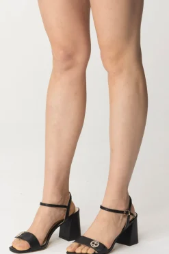 Twin-set Sandali Tacco Largo e Logo GioielloNERO