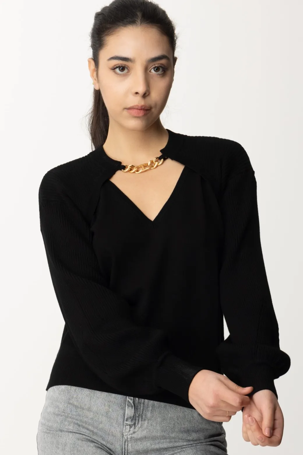 Twin-set Set Top e Coprispalle In MagliaNERO