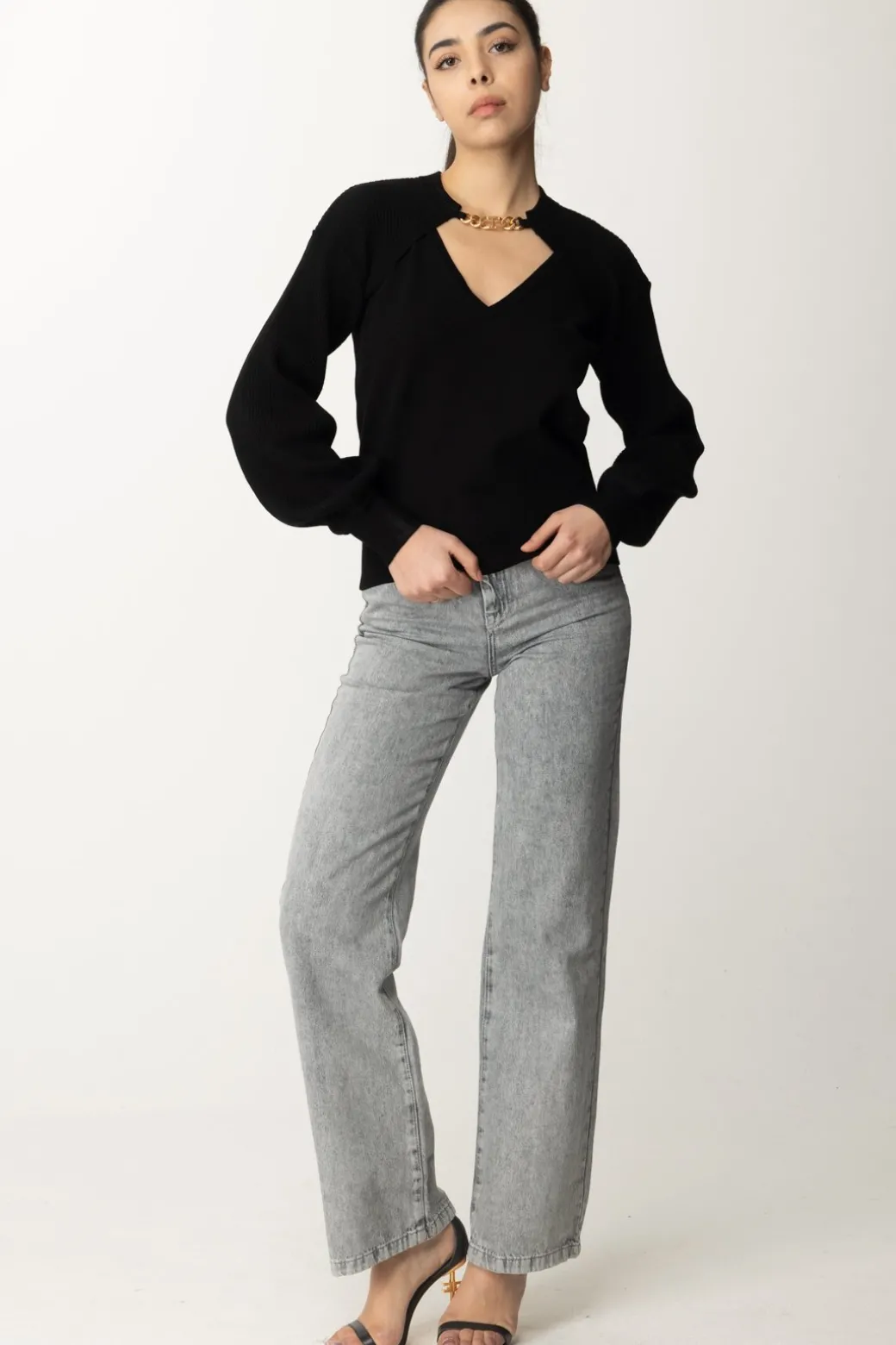 Twin-set Set Top e Coprispalle In MagliaNERO