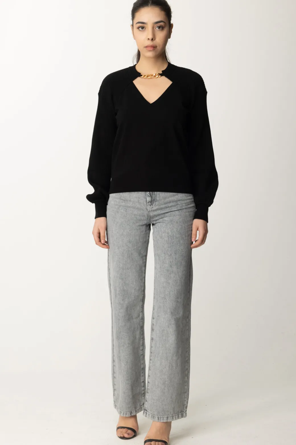 Twin-set Set Top e Coprispalle In MagliaNERO