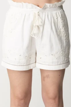 Twin-set Shorts con Ricami e CoulisseBIANCO OTTICO