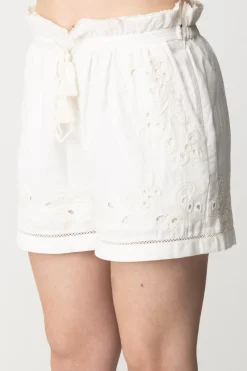 Twin-set Shorts con Ricami e CoulisseBIANCO OTTICO
