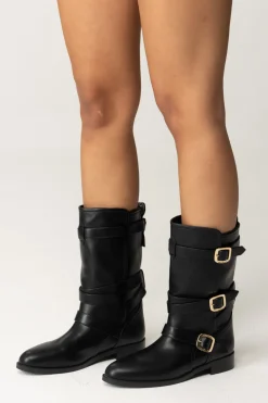 Twin-set Stivaletti Biker con FibbieNERO