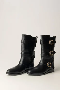 Twin-set Stivaletti Biker con FibbieNERO