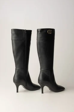 Twin-set Stivali Alti con Punta SquadrataNERO