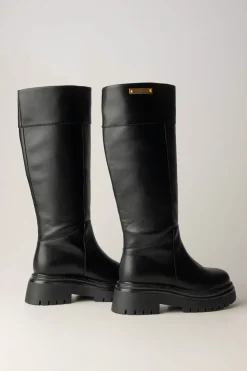 Twin-set Stivali Combat con Suola SpessaNERO