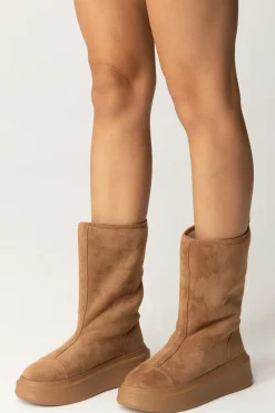 Twin-set Stivali In Suede con PlatformCARAMEL CAMEL