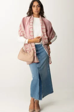 Twin-set Stola con Stampa LogoJACQ.RIGHE BUBBLY/ROSSO POMPEI