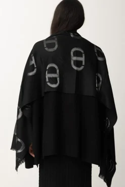 Twin-set Stola con Stampa LogoNERO