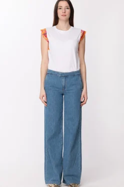 Twin-set T Shirt con Maniche MulticolorOTTICO MIX CACHEMIRE YELLOW/CE