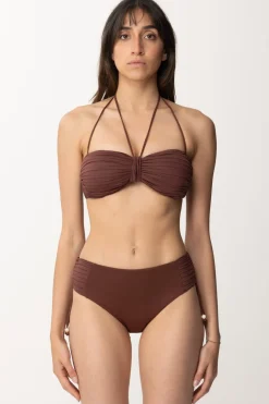 Twin-set Top a Fascia Arricciata Per BikiniBITTER CHOCOLATE