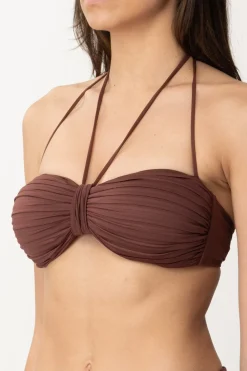 Twin-set Top a Fascia Arricciata Per BikiniBITTER CHOCOLATE