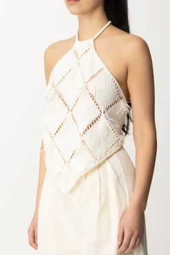 Twin-set Top a Losanghe con PiumeNEVE