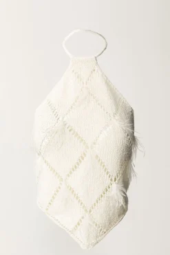 Twin-set Top a Losanghe con PiumeNEVE