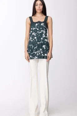 Twin-set Top a Stampa Floreale e Spalline LargheLARICE/CHAMPIGNON