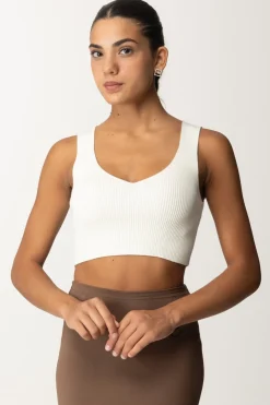 Twin-set Top Cropped In Maglia a CostineNEVE