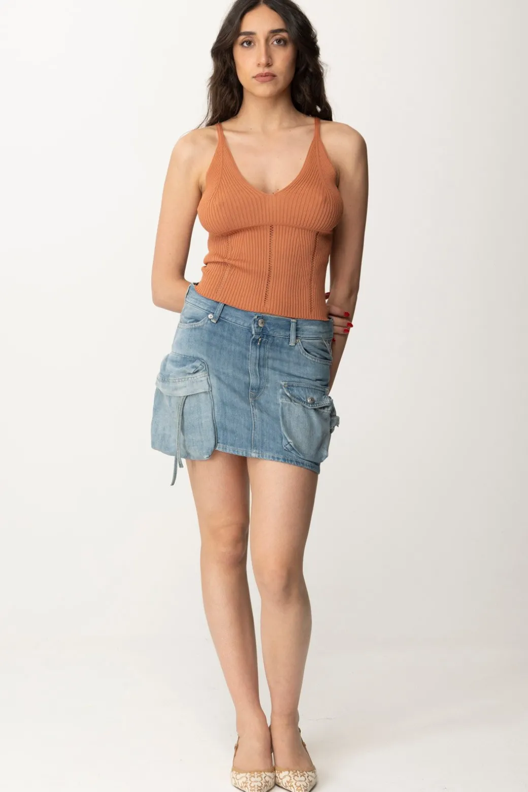 Twin-set Top In Maglia con TraforatureCANYON SUNSET SCURO