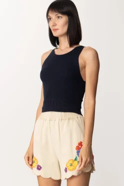 Twin-set Top In Maglia Crop ActitudeSPACE BLUE