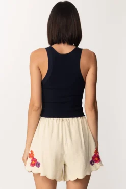 Twin-set Top In Maglia Crop ActitudeSPACE BLUE