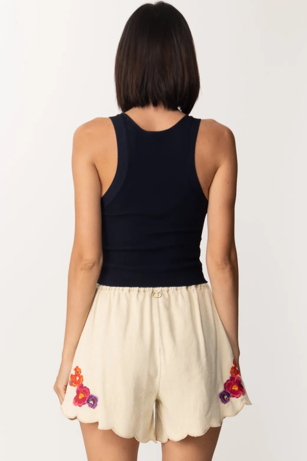 Twin-set Top In Maglia Crop ActitudeSPACE BLUE