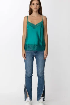 Twin-set Top Sottoveste con Applicazioni In PizzoBLUE GRASS