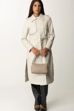 Twin-set Trench Spalmato Doppiopetto con CinturaOLD WHITE