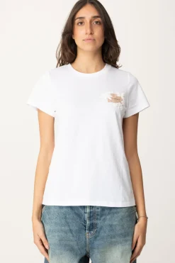 Twin-set T-shirt con Etichetta Logo e RicamoBIANCO OTTICO