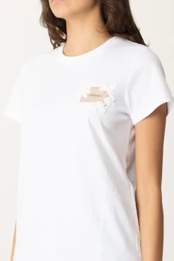 Twin-set T-shirt con Etichetta Logo e RicamoBIANCO OTTICO