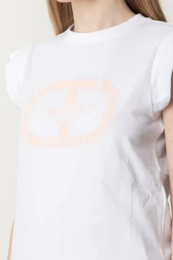 Twin-set T-shirt con Ricamo Logo e Maniche Ad AlettaRIC.OTTICO/CUPCAKE PINK