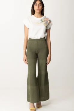 Twin-set T-shirt con Stampa e Ricamo LogoBIANCO OTTICO