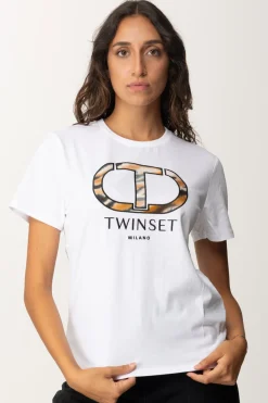 Twin-set T-shirt con Stampa Oval TBIANCO OTTICO