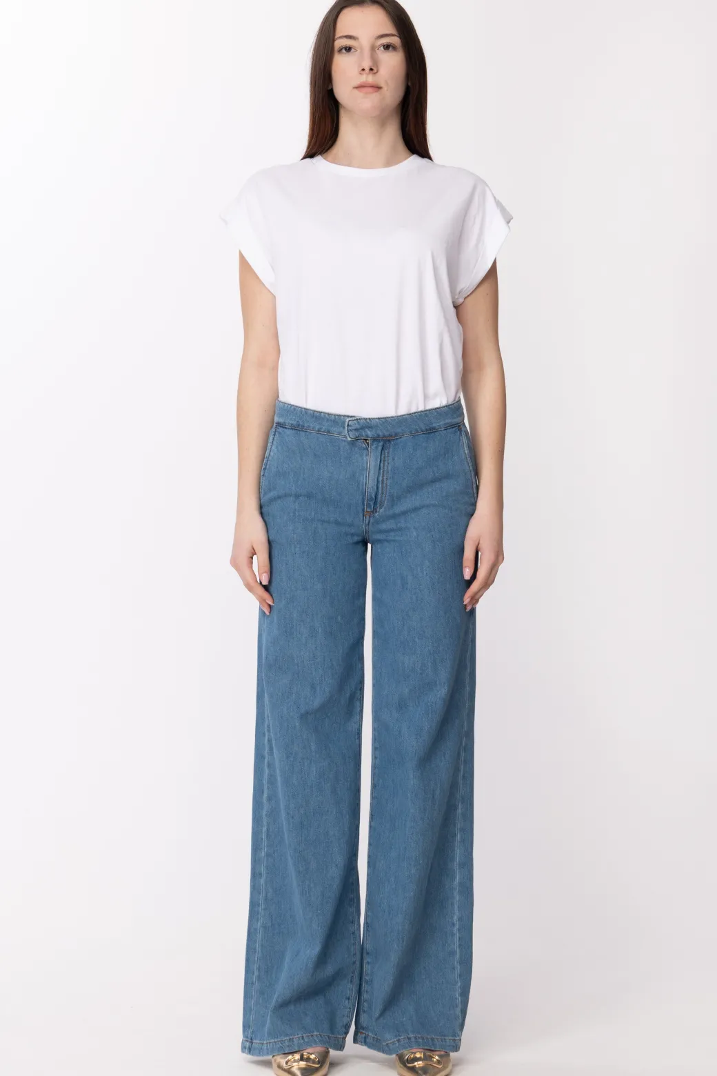 Twin-set T-shirt Girocollo con Maniche KimonoBIANCO OTTICO