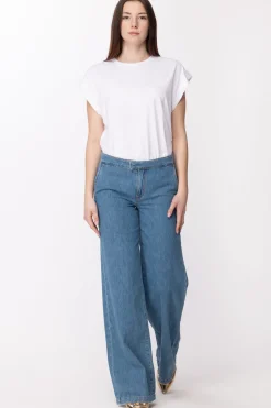 Twin-set T-shirt Girocollo con Maniche KimonoBIANCO OTTICO