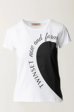 Twin-set T-shirt Stampa CuoreBIANCO OTTICO