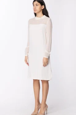 Twin-set Tubino Morbido con Dettagli TrasparentiGESSO