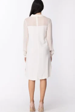 Twin-set Tubino Morbido con Dettagli TrasparentiGESSO