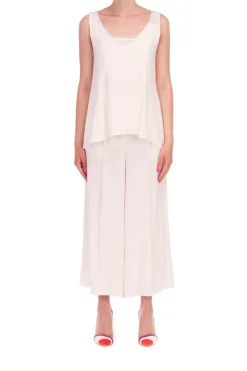 Twin-set Tuta Ampia Effetto CompletoBIANCO SETA