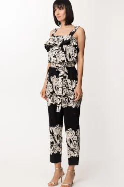 Twin-set Tuta con Cintura e Stampa FlorealeST.FIORE GRAFICO NERO