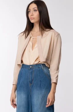 Valerio Righi Bolerino In Tulle e Inserti In Pelle Maniche LungheCIPRIA