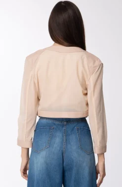 Valerio Righi Bolerino In Tulle e Inserti In Pelle Maniche LungheCIPRIA