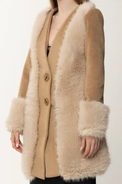 Yes London Cappotto con Inserto In EcopellicciaCAMMELLO
