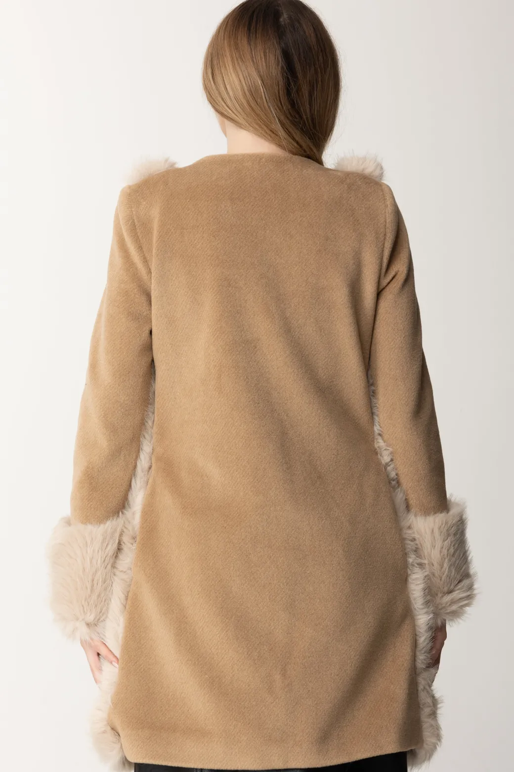 Yes London Cappotto con Inserto In EcopellicciaCAMMELLO